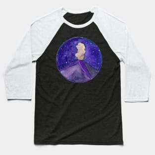 Milky Way galaxy and Volcano Baseball T-Shirt